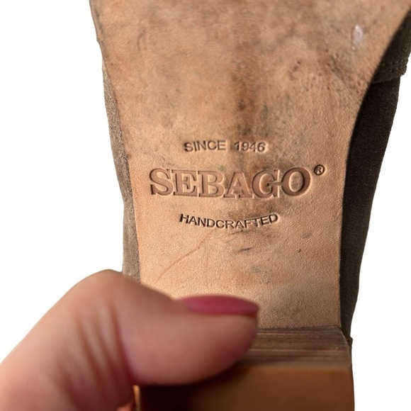 Sebago Dark Taupe Suede Sides w/Tan Leather ‘Nell’ Ankle Boots Sz 9.5 - Picture 12 of 13